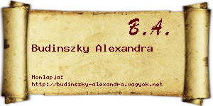 Budinszky Alexandra névjegykártya